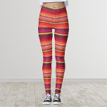 Leggings Patrón de bandas de tela vibrantes y coloridas<br><div class="desc">Patrón de bandas de tela vibrantes y coloridas</div>