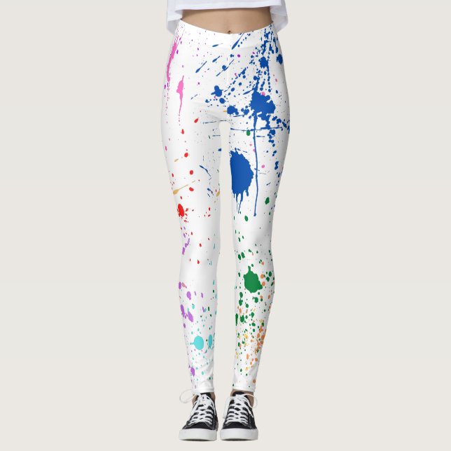 Leggings Patrón de bandeja de pintura de todo sobre (Anverso)