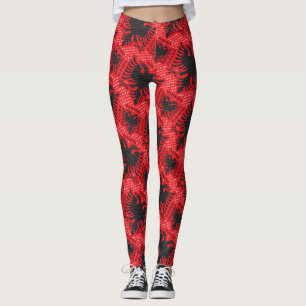 Leggings Patrón de bandera albanesa 2