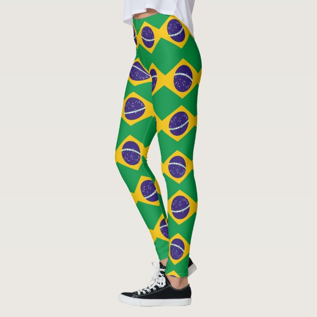 Leggings Patrón de bandera de Brasil (Izquierda)