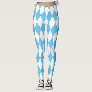 Leggings Patrón de bandera de bus de Baviera azul y blanco