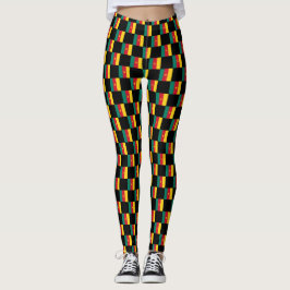 Leggings Patrón de bandera de Camerún controlado