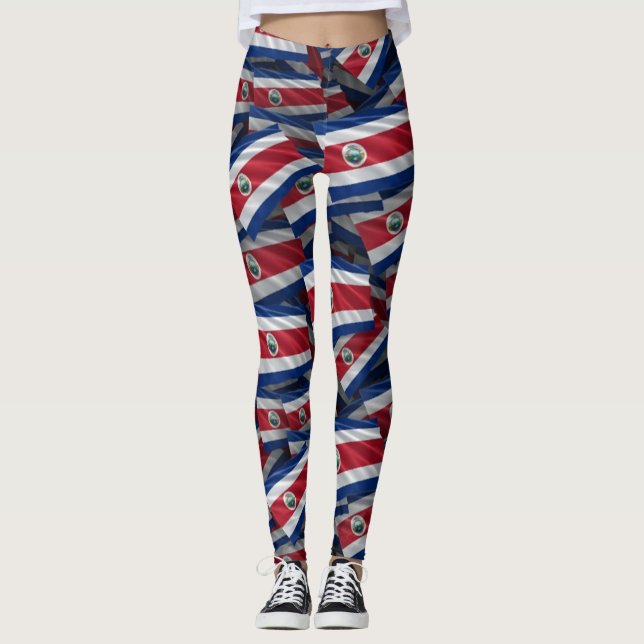 Leggings Patrón de bandera de Costa Rica