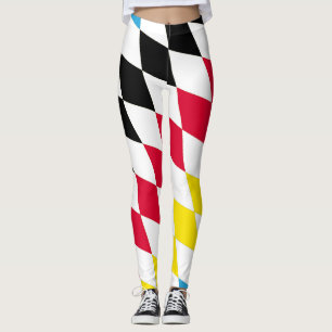 Leggings Patrón de bandera de diamante azul amarillo rojo n