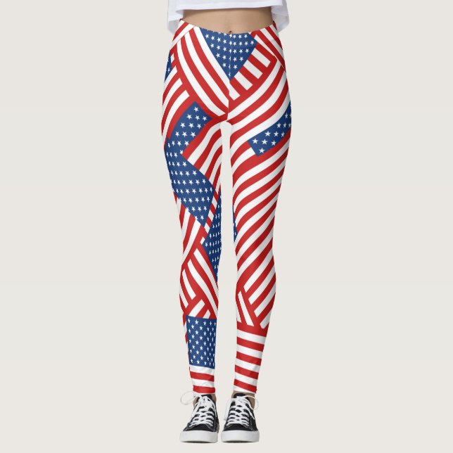 Leggings Patrón de bandera de EE.UU. (Anverso)