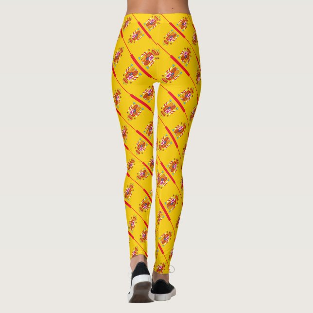 Leggings Patrón de bandera de España (Reverso)