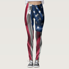 Leggings Patrón de bandera de Estados Unidos