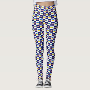 Leggings Patrón de bandera de Estados Unidos y bandera de U