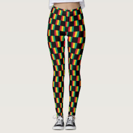 Leggings Patrón de bandera de Guinea de verificación
