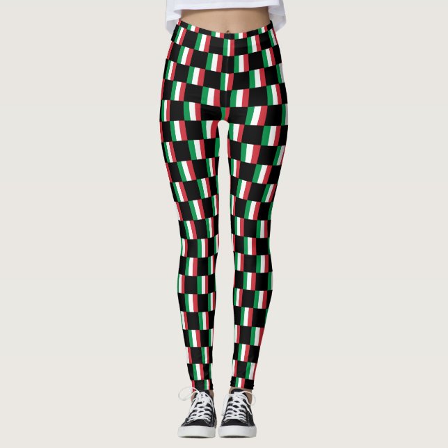 Leggings Patrón de bandera de Italia controlado (Anverso)