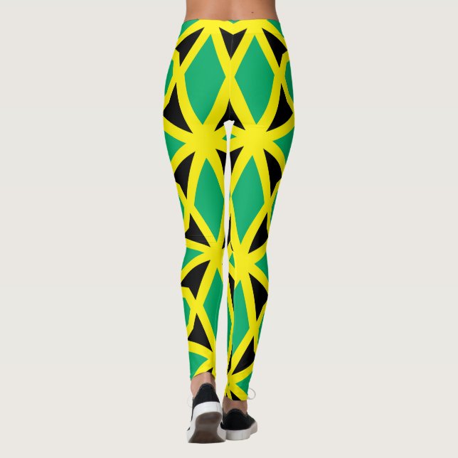 Leggings Patrón de bandera de Jamaica (Reverso)