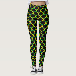 Leggings Patrón de bandera de Jamaica controlado