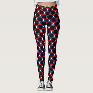 Leggings Patrón de bandera de Laos controlado