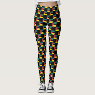 Leggings Patrón de bandera de Mozambique controlado