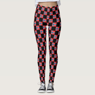 Leggings Patrón de bandera de Noruega controlado