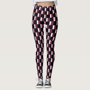 Leggings Patrón de bandera de Qatar controlado