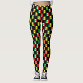 Leggings Patrón de bandera de Senegal controlado