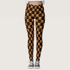 Leggings Patrón de bandera de Uganda controlado
