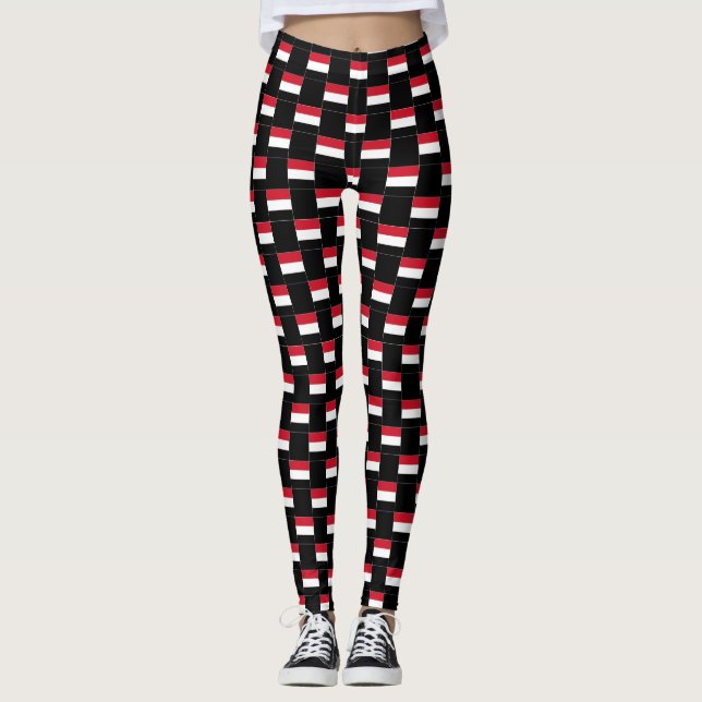 Leggings Patrón de bandera de Yemen controlado (Anverso)