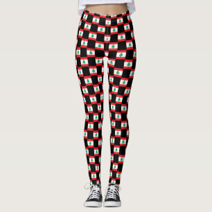Leggings Patrón de bandera del Líbano controlado