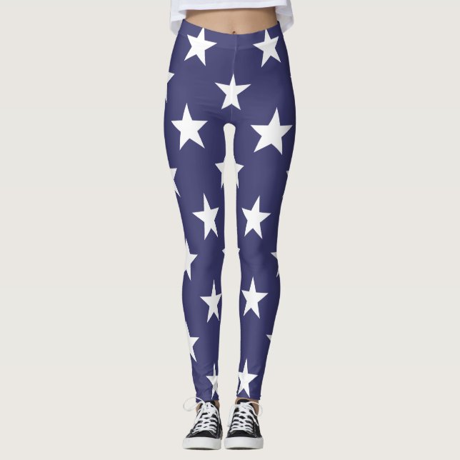 Leggings Patrón de bandera estadounidense patriótica de las (Anverso)