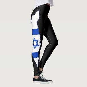 Leggings Patrón de bandera israelí, bandera israelí