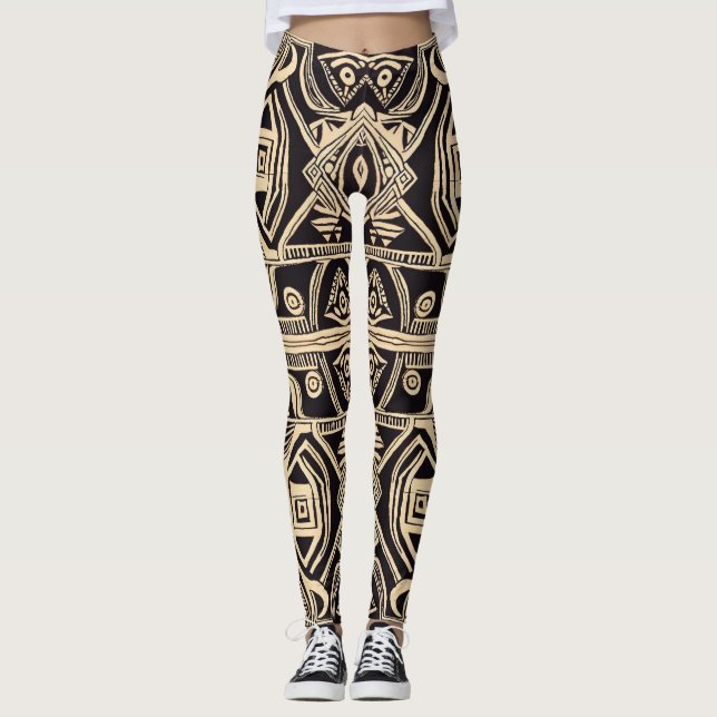 Leggings Patrón de barro africano (Anverso)