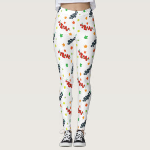 Leggings Patrón de bayas, arándano rojo, arándano azul, fru
