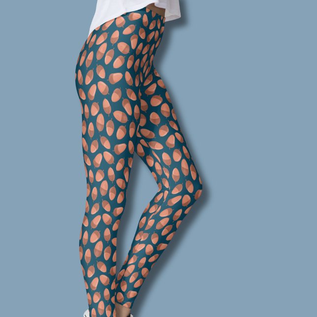 Leggings patrón de bellota azul (Acorn pattern leggings)