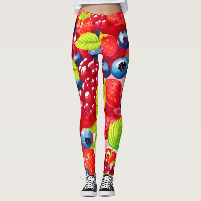 Leggings Patrón de Berry colorido (Anverso)