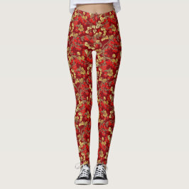 Leggings Patrón de Berry Rojo