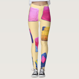 Leggings Patrón de bloques coloridos abstractos