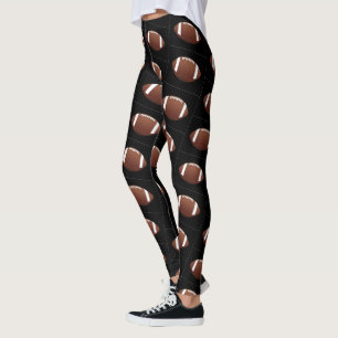 Leggings Patrón de bolas de fútbol Deporte negro
