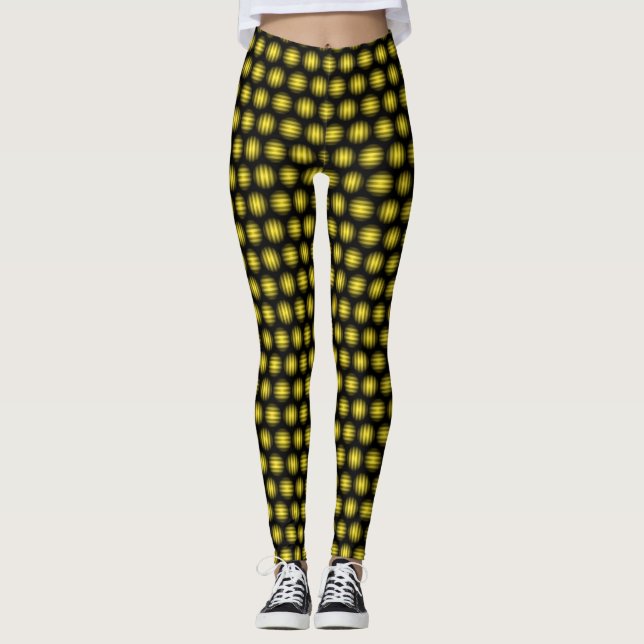 Leggings Patrón de bolas de rayas (Anverso)