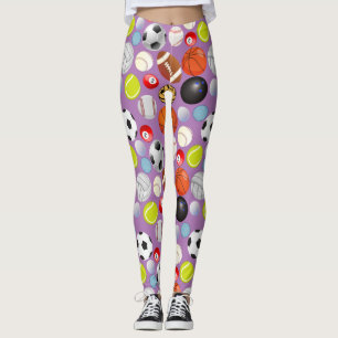 Leggings Patrón de bolas deportivas LPurple BG