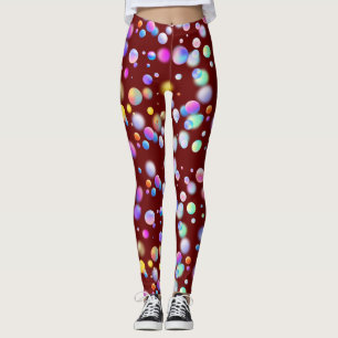 Leggings Patrón de bolas flotantes 3D. DRed BG