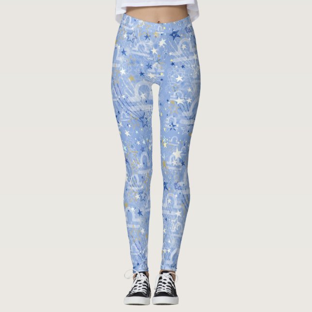 Leggings Patrón de bonito de signos de astrología de Libra  (Anverso)