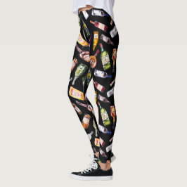 Leggings Patrón de Botellas de Licor