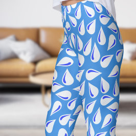 Leggings Patrón de brillo azul francés moderno