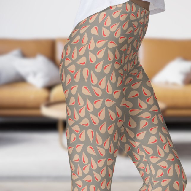 Leggings Patrón de brillo blanco antiguo moderno (Modern Antique White Flick Pattern Leggings)