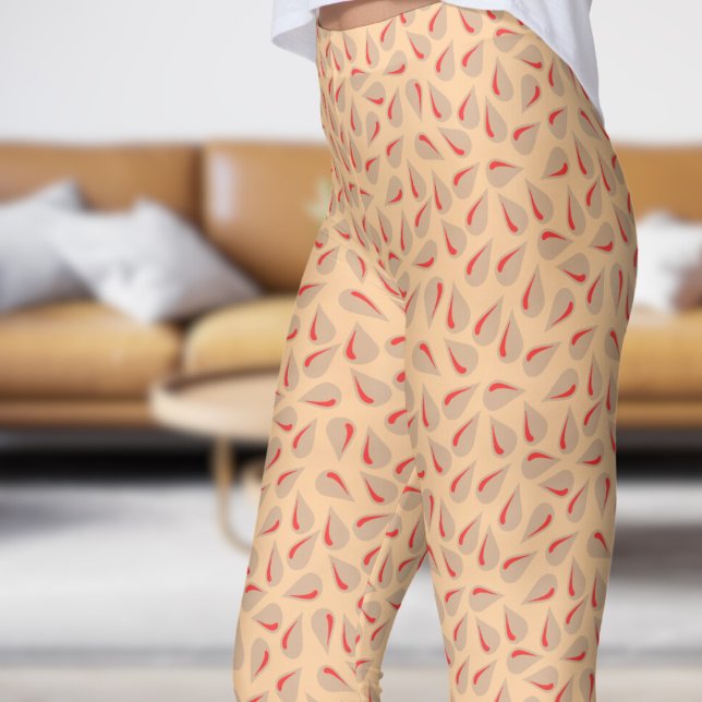 Leggings Patrón de brillo de color moderno (Modern Peach Flick Pattern Leggings)