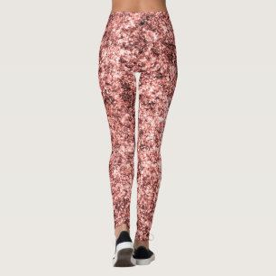 Leggings Patrón de brillo de coral moderno personalizado