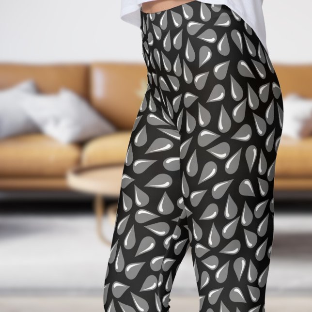 Leggings Patrón de brillo negro moderno (Modern Black Flick Pattern Leggings)