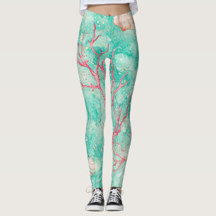 Leggings Patrón de buceo en arrecife de coral