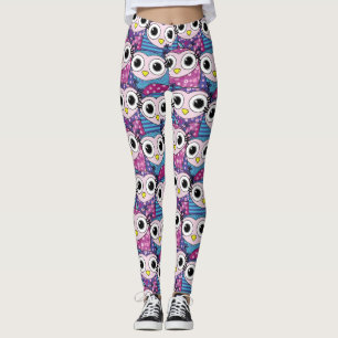 Leggings Patrón de búho de corte