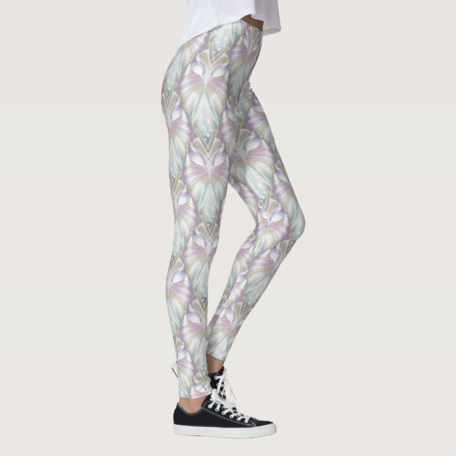 Leggings Patrón de búho oráculo púrpura pastel (Derecha)