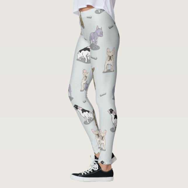 Leggings Patrón de bulldog francés (Izquierda)