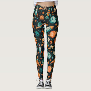 Leggings Patrón de buques de cohetes de naves espaciales vi