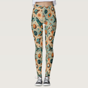 Leggings Patrón de buques de cohetes de naves espaciales vi