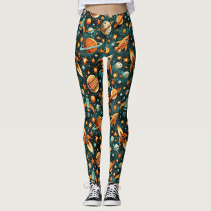 Leggings Patrón de buques de cohetes de naves espaciales vi